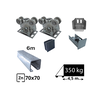 Kit Sistem autoportant cu sina zincata pentru deschidere de 4,5 metri, SAP-70x70-Zn Kit Sistem autoportant cu sina zincata pentru deschidere de 4,5 metri, SAP-70x70-Zn