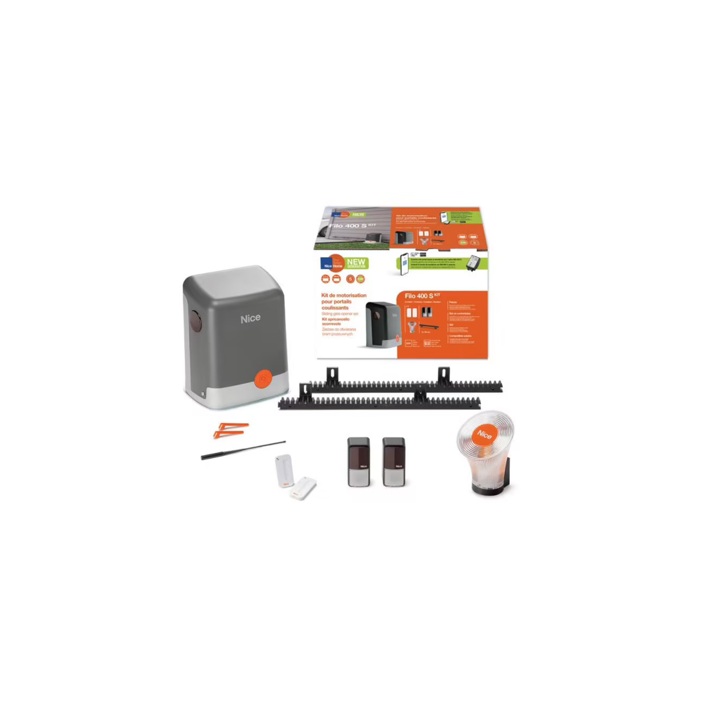Kit automatizare porti culisante max. 400kg, Nice Home Filo 400S - Generatia noua NiceHome