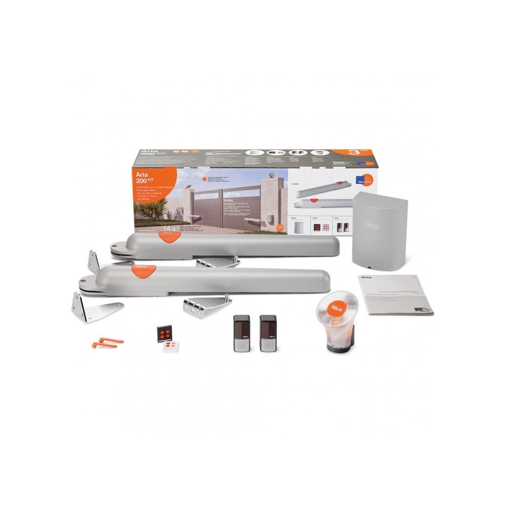Kit automatizare porti batante max. 2x2,2m, Nice Home Aria 200
