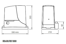 Kit automatizare poarta culisanta max. 1000Kg, Nice RB1000, 4 metri cremaliera teflonata