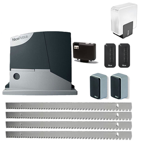 Kit automatizare poarta culisanta max. 400kg, NICE Robus400 RB400BDKCE cu 4m de cremaliere zincate