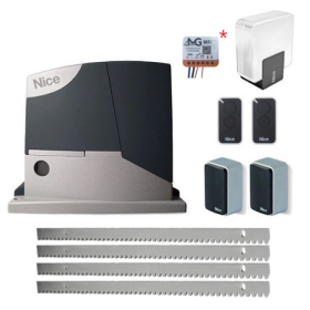 Kit automatizare Nice Road400RDKCE Full MSI poarta culisanta, 400Kg, 4 metri cremaliera zincata + Modul WiFi gratuit